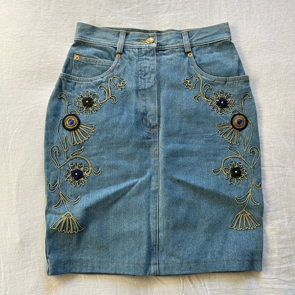 🌟 Vintage 80s Mondi Designer Embellished Skirt 🌟 - Picture 5 of 16